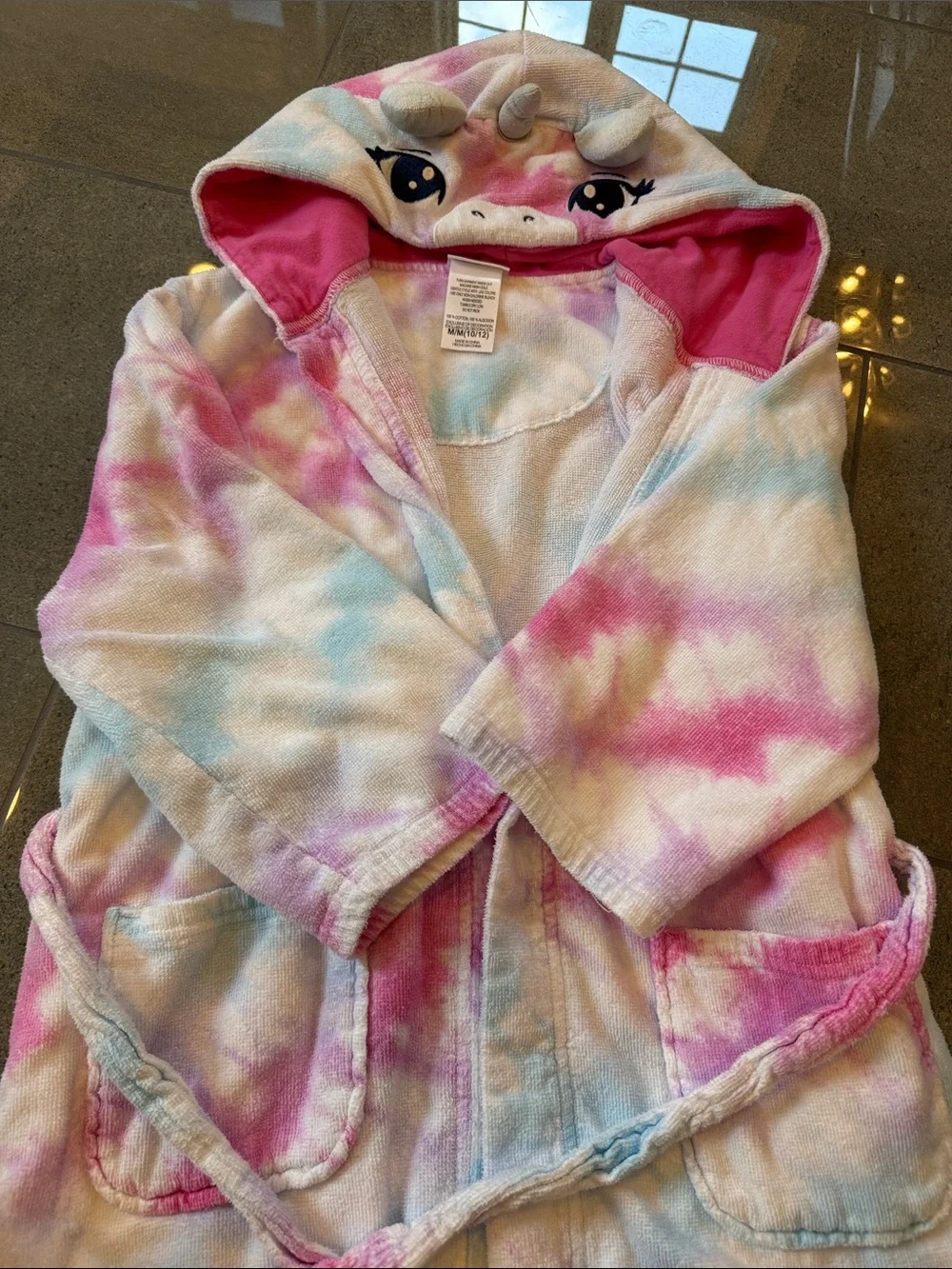 Kids Hooded Unicorn Tie-Dye Swimcover up